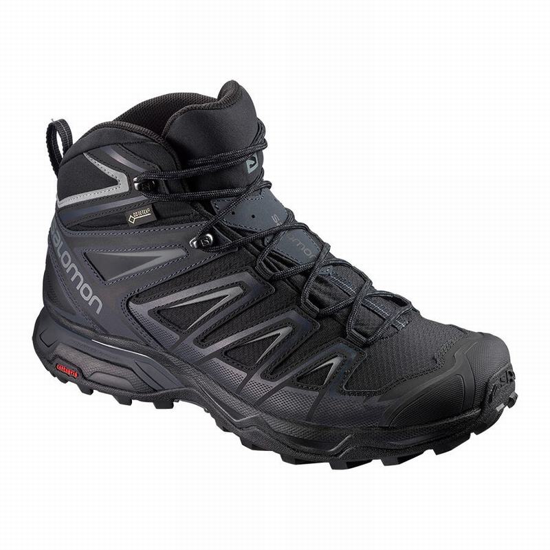 Bottes De Randonnée Salomon Homme Noir - Salomon X ULTRA 3 WIDE MID GORE-TEX - France (9587-NOMLD)